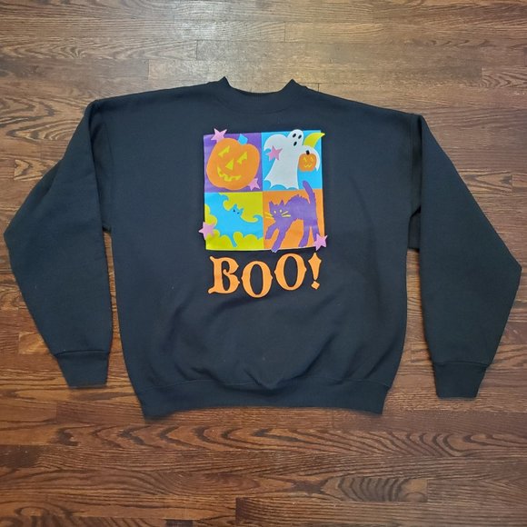 Fruit of the Loom Other - Vintage Halloween Boo! Crewneck Sweatshirt Fruit of the Loom 90s Made in USA XL